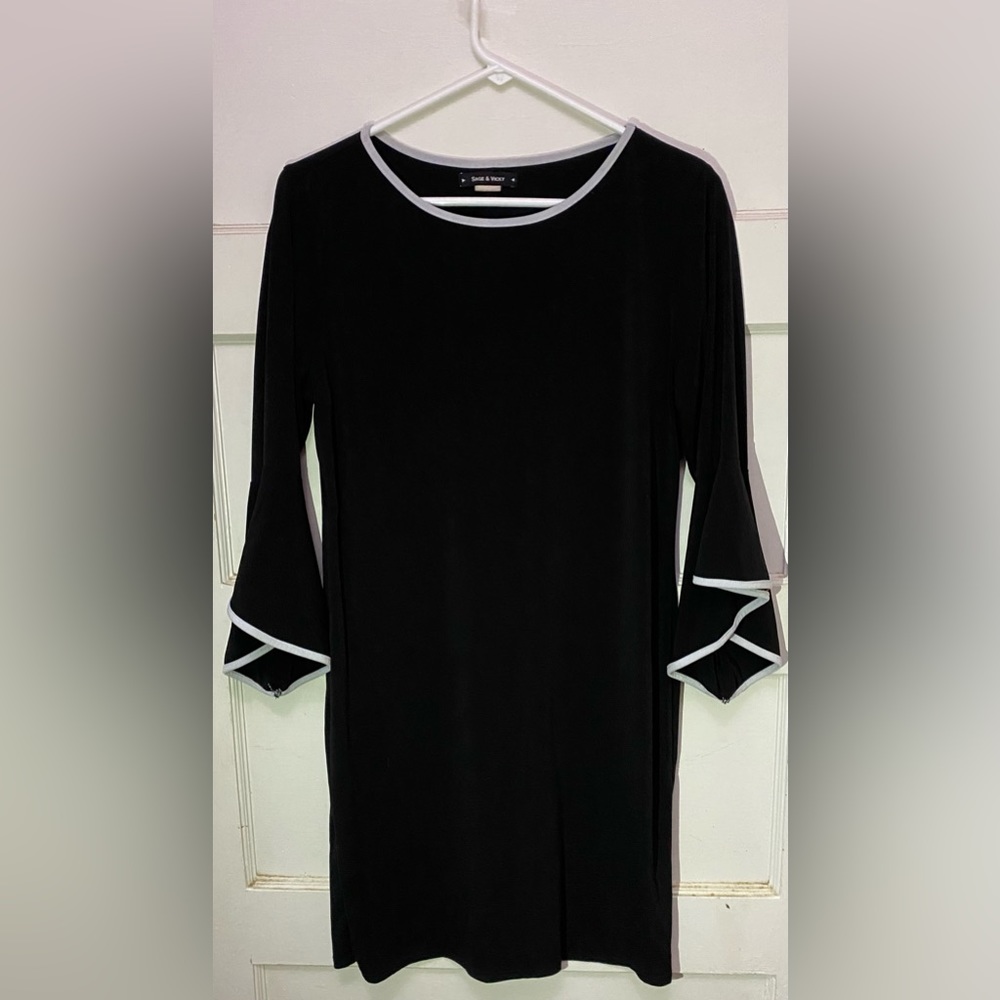 Long Sleeve, Vicky & Sage, Small, Black/White